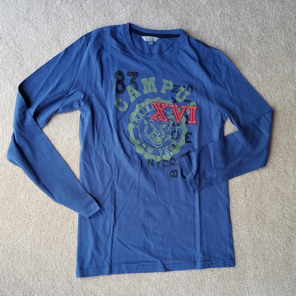 Boys Blue Long Sleeve T-shirt from London size 13-14 Like NEW